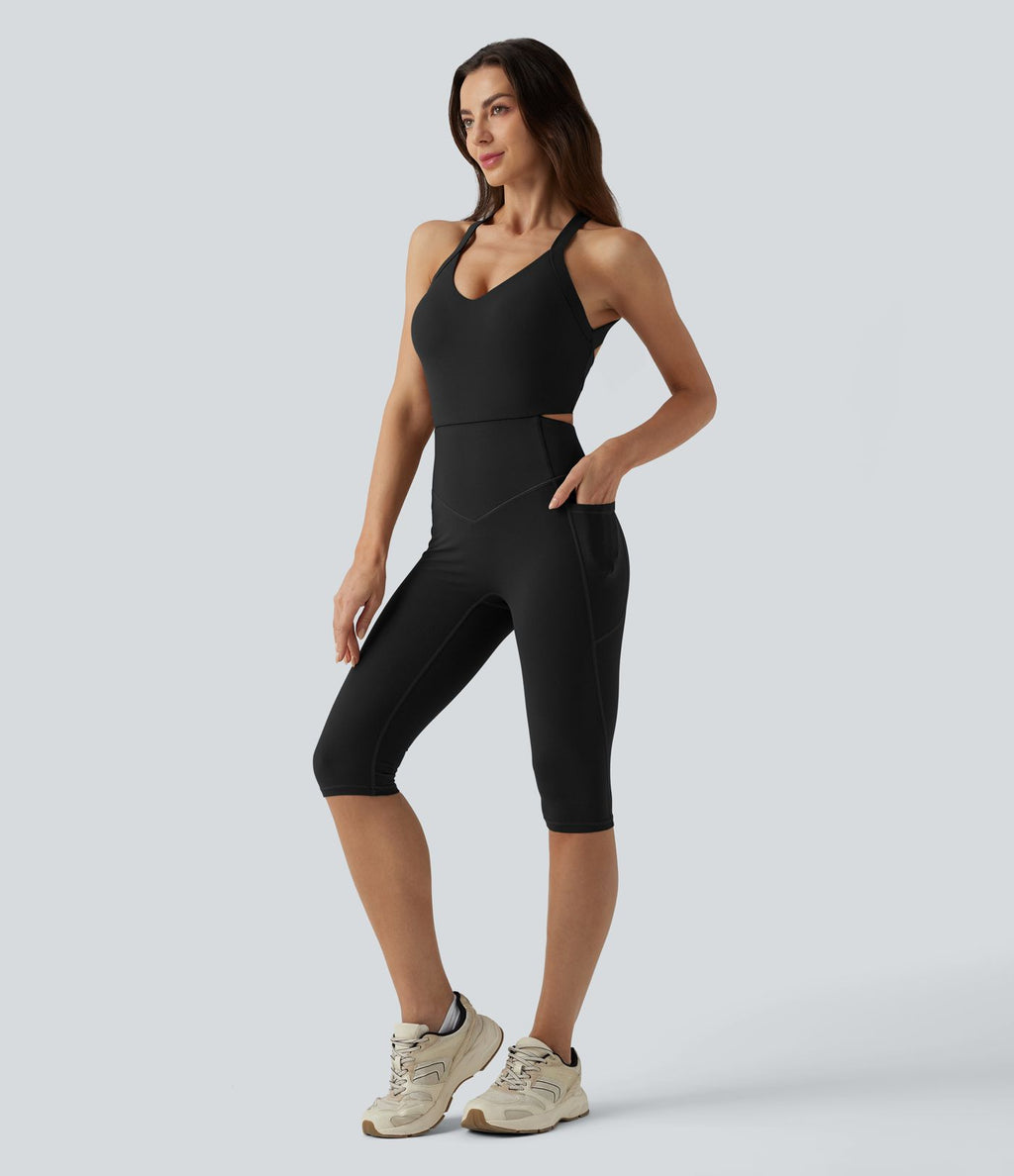 Combinaison moulante dos nu Halara UltraSculpt™ gainante et gainante avec poches - Édition Easy Peezy