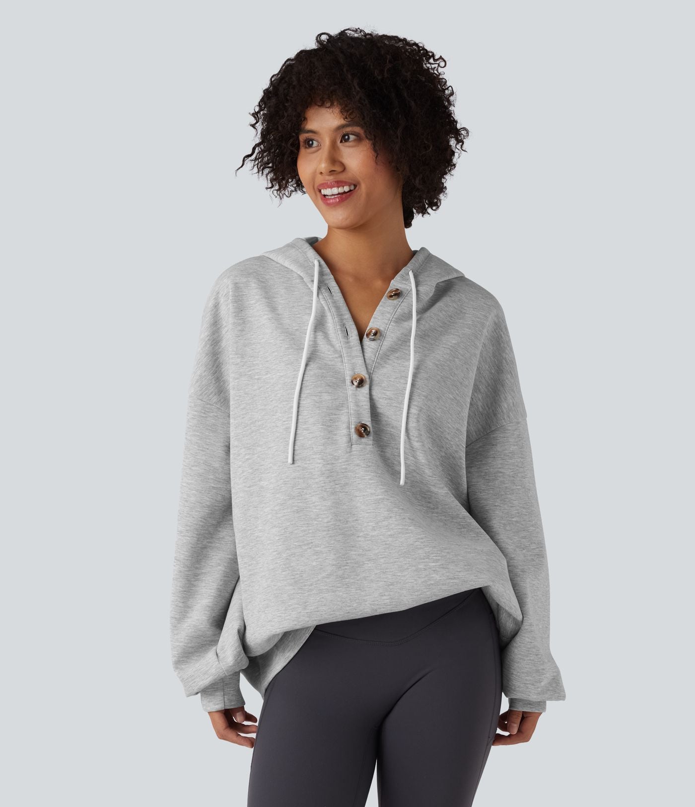 Sweat-shirt décontracté à capuche, cordon de serrage, manches longues et poches