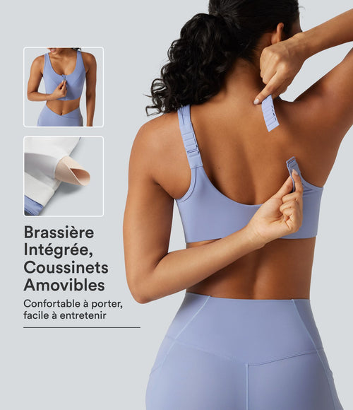 Brassière de yoga Halara UltraSculpt™ maintien moyen zippée avec coussinets amovibles