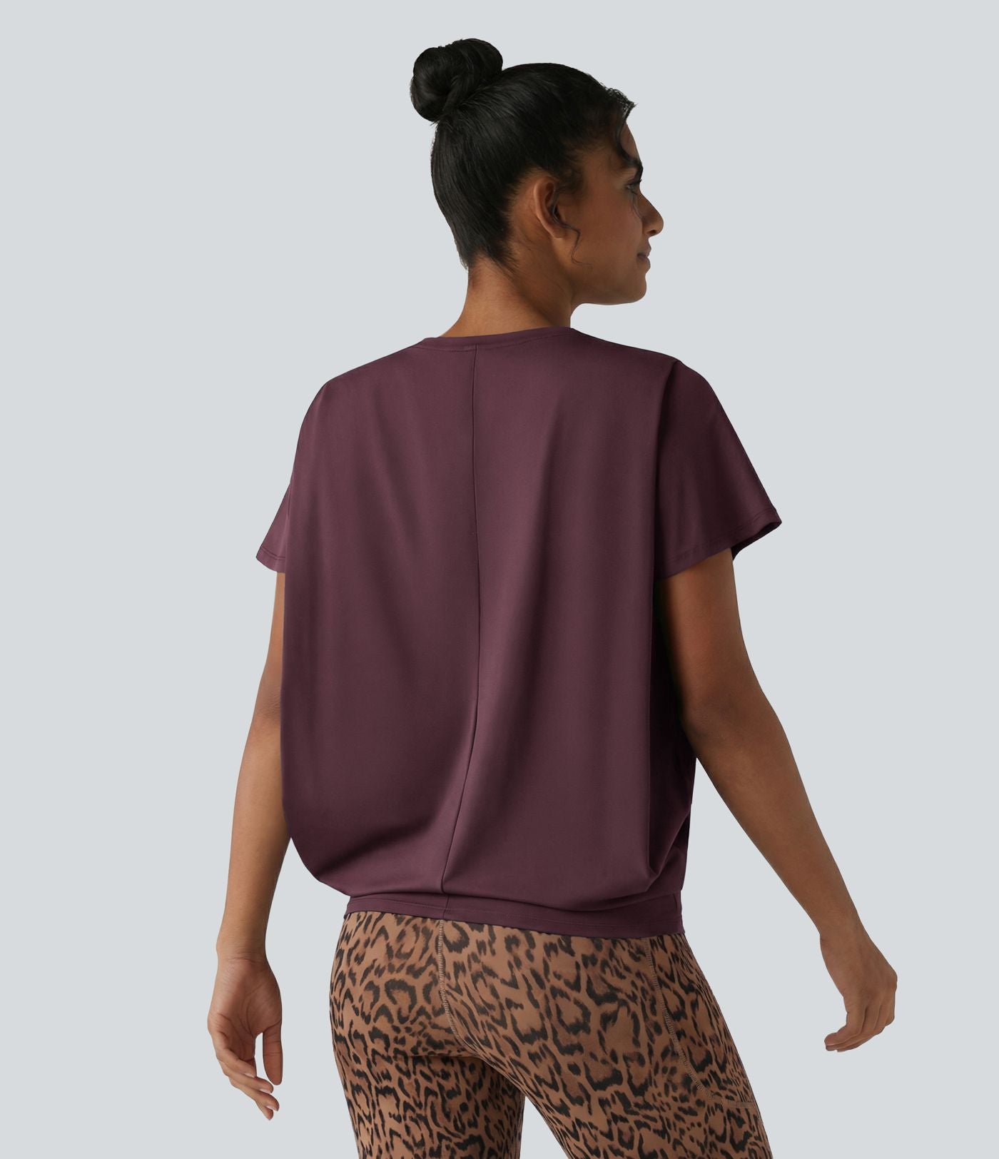Haut de sport col rond manches courtes effet frais InstantCool avec fronces, protection solaire UPF50+