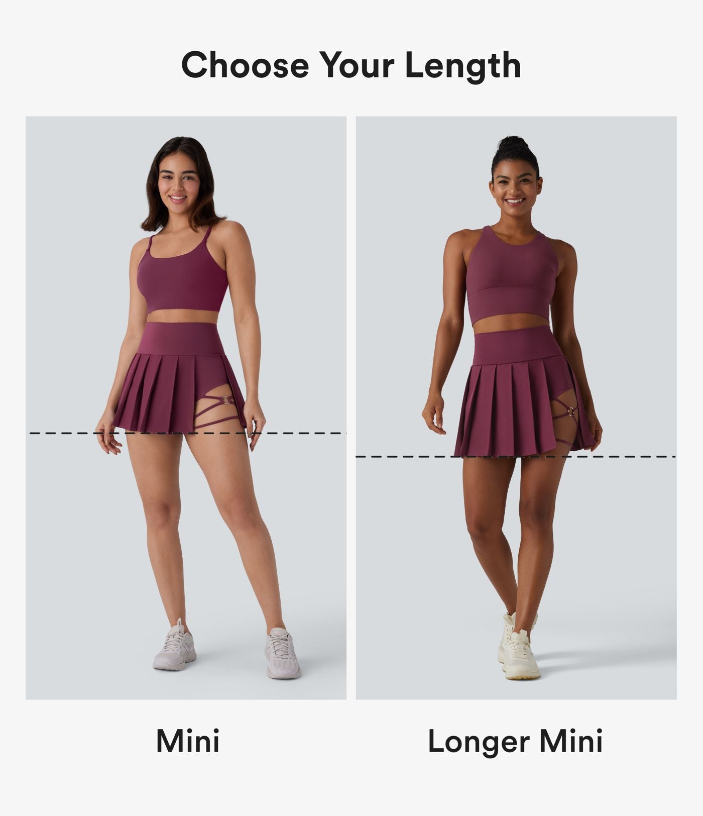 Jupe-short de danse mini Breezeful™ à taille haute, plissée, 2-en-1, avec poches latérales et arrière, ourlet asymétrique et séchage rapide