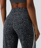 Halara UltraSculpt™ Pantalon de yoga droit taille haute imprimé léopard ventre plat avec bandes latérales et poches