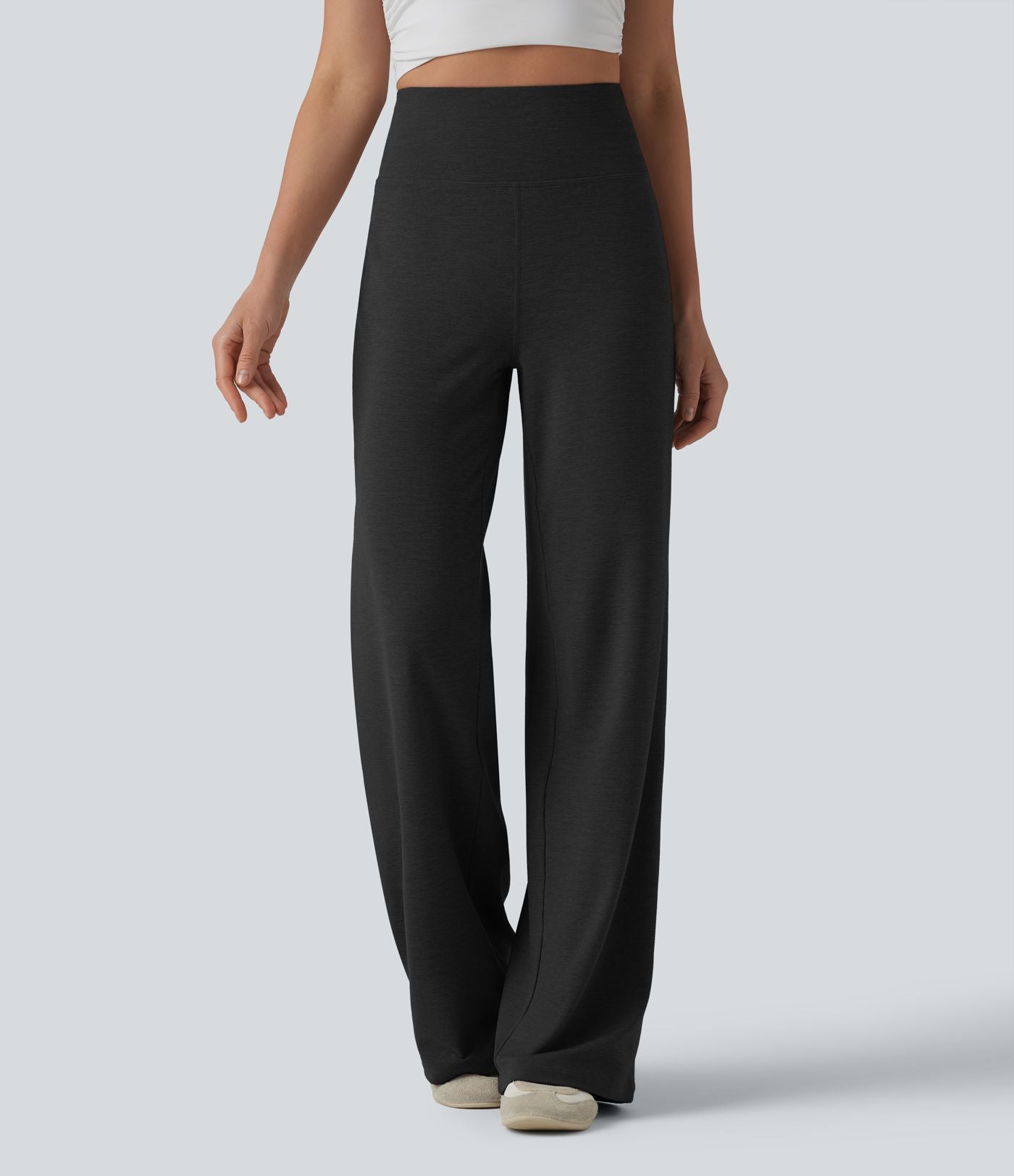 Pantalon droit taille haute ventre plat avec poche