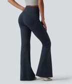 Legging décontracté DayStretch taille haute gainant et galbant les fesses, avec poche, empiècement en maille contrastée et coupe évasée
