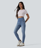 Jean skinny 7/8 casual taille haute Halara Flex™ avec poches