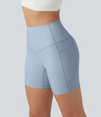 Short biker Halara UltraSculpt™ taille haute effet ventre plat avec poches, 12,5 cm