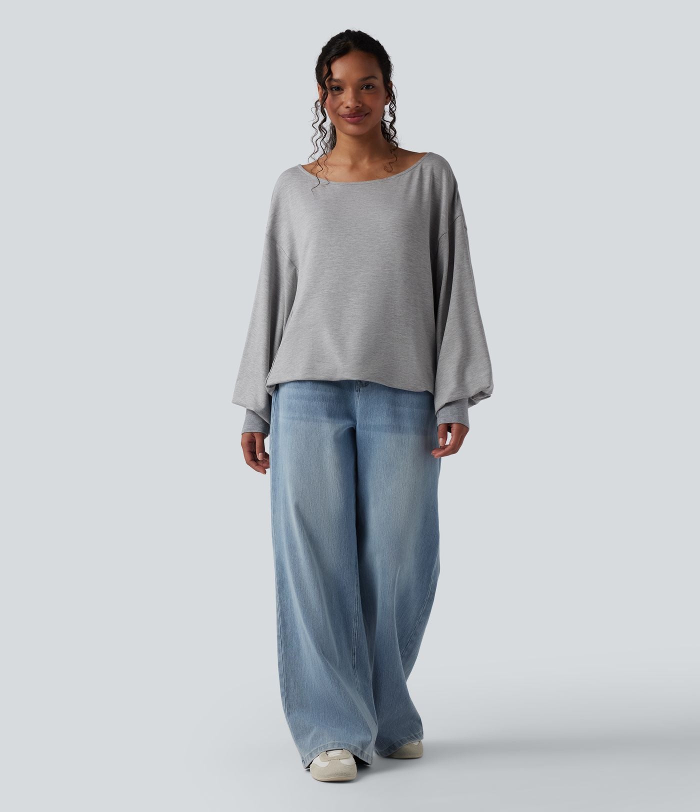 Sweat-shirt col bateau manches longues