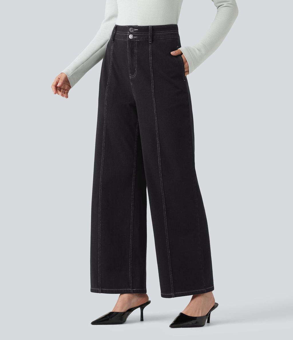 Jean large casual Halara Flex™ taille haute à poches