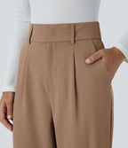 Pantalon tailleur Halara Flex™ fuselé uni, taille haute, avec poches