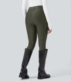 Legging 7/8 brillant taille haute avec poches