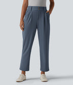Halara Flex™ Pantalon tailleur fuselé taille haute en tissu gaufré avec poches