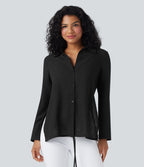 Chemise tailleur portefeuille manches longues avec lien dos