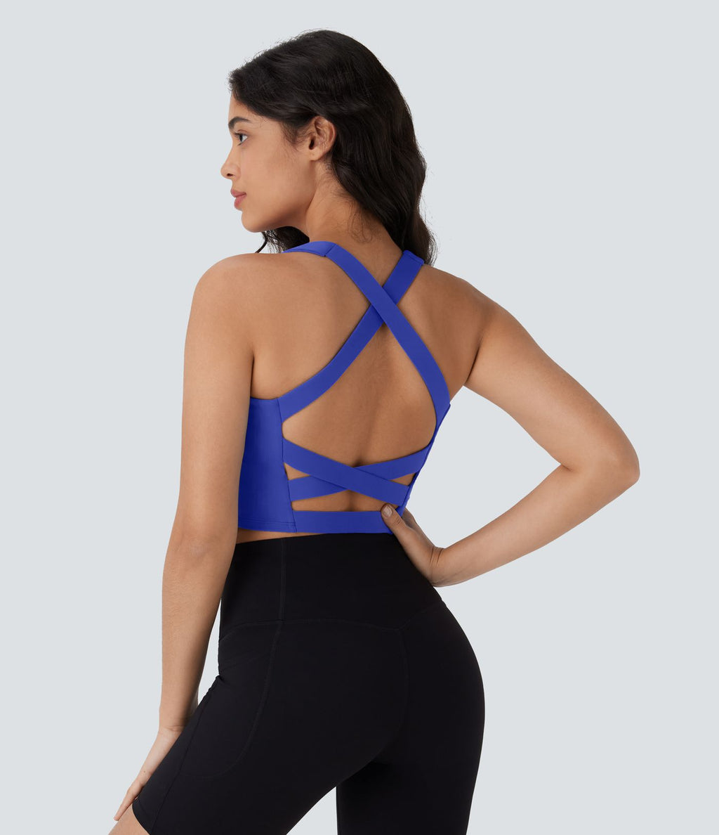 Débardeur yoga court SoftlyZero™ Airy col carré effet frais InstantCool, bonnets E-G