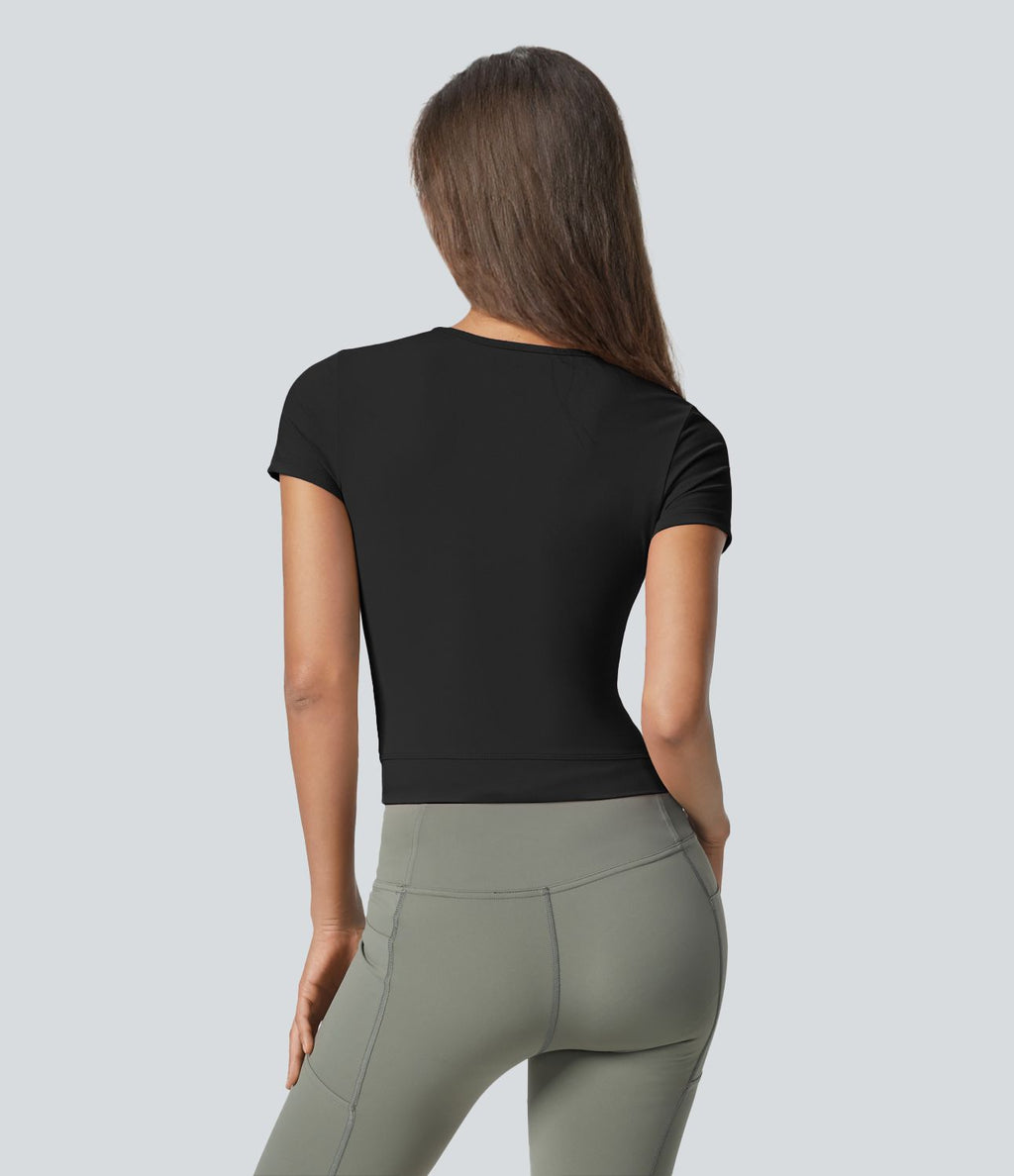 Softlyzero™ Plush Top Courte Sport Yoga Croisé Coupe
