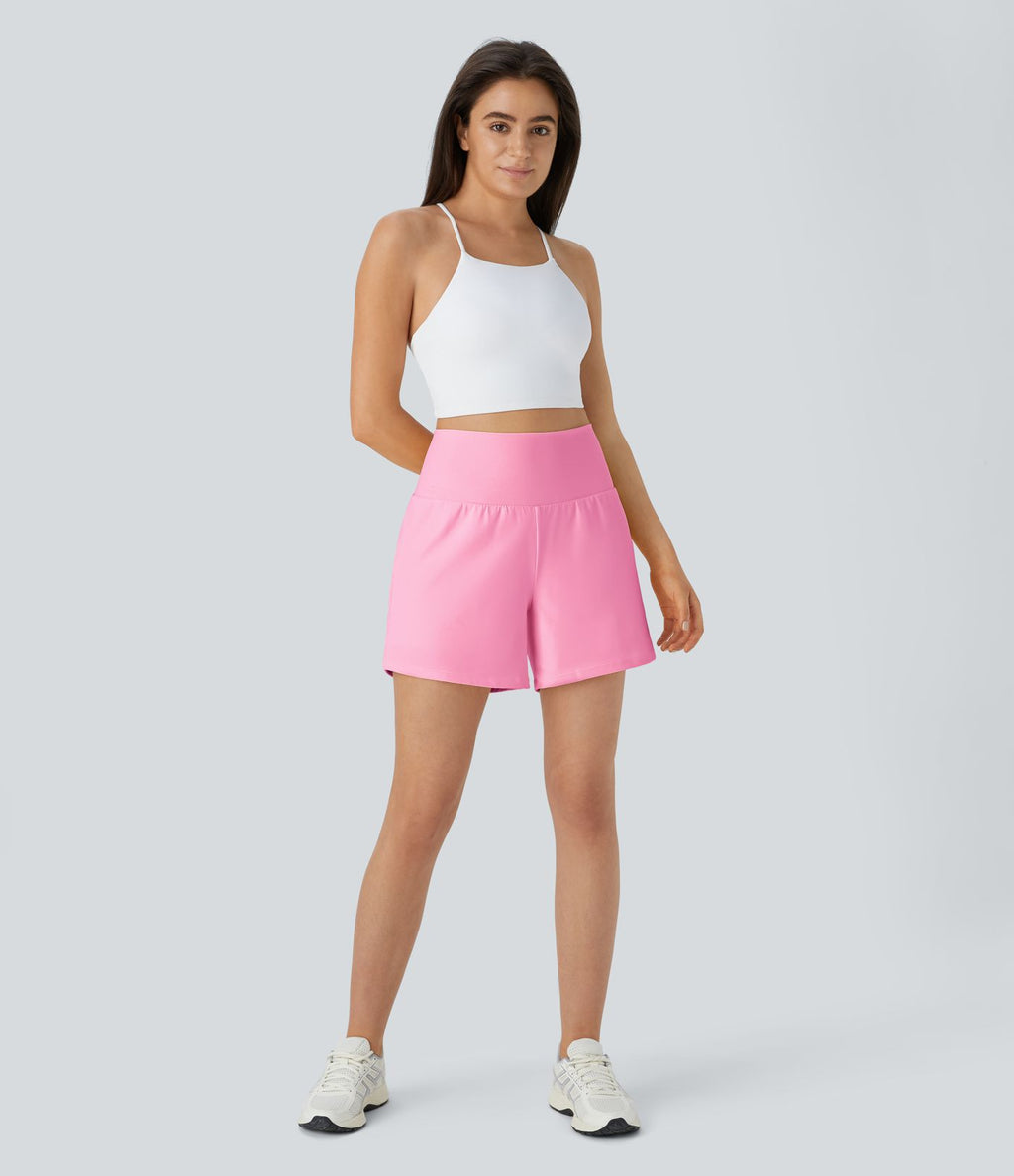 Short yoga 2-en-1 SoftlyZero™ Airy effet frais InstantCool taille très haute 12,5 cm avec poches, longueur allongée