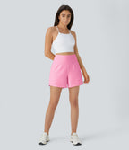Short yoga 2-en-1 SoftlyZero™ Airy effet frais InstantCool taille très haute 12,5 cm avec poches, longueur allongée