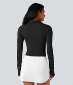 Haut de sport yoga SoftlyZero™ Airy col rond manches longues effet frais InstantCool avec passe-pouces, protection solaire UPF50+