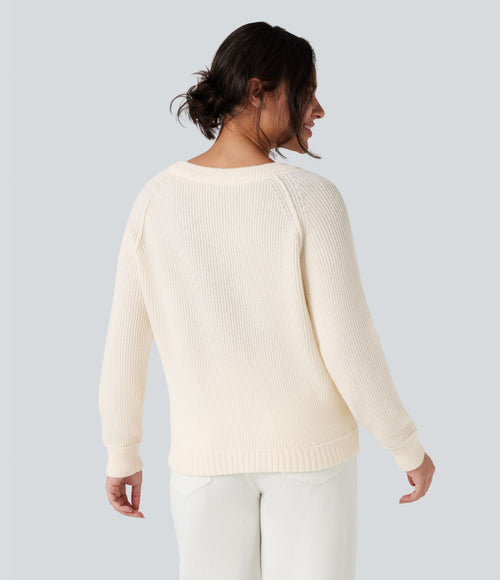 Cardigan col rond manches longues