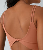 Robe de sport danse 2-pièces SoftlyZero™ Plush double bretelles caraco avec poche A-D