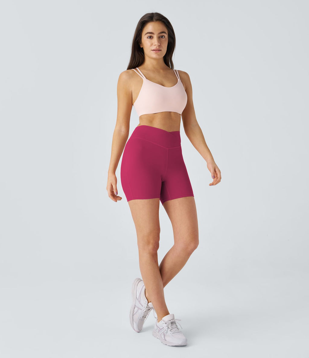 Softlyzero™ Plush Shorts 12,5cm Yoga Taille Haute Croisés Froncés