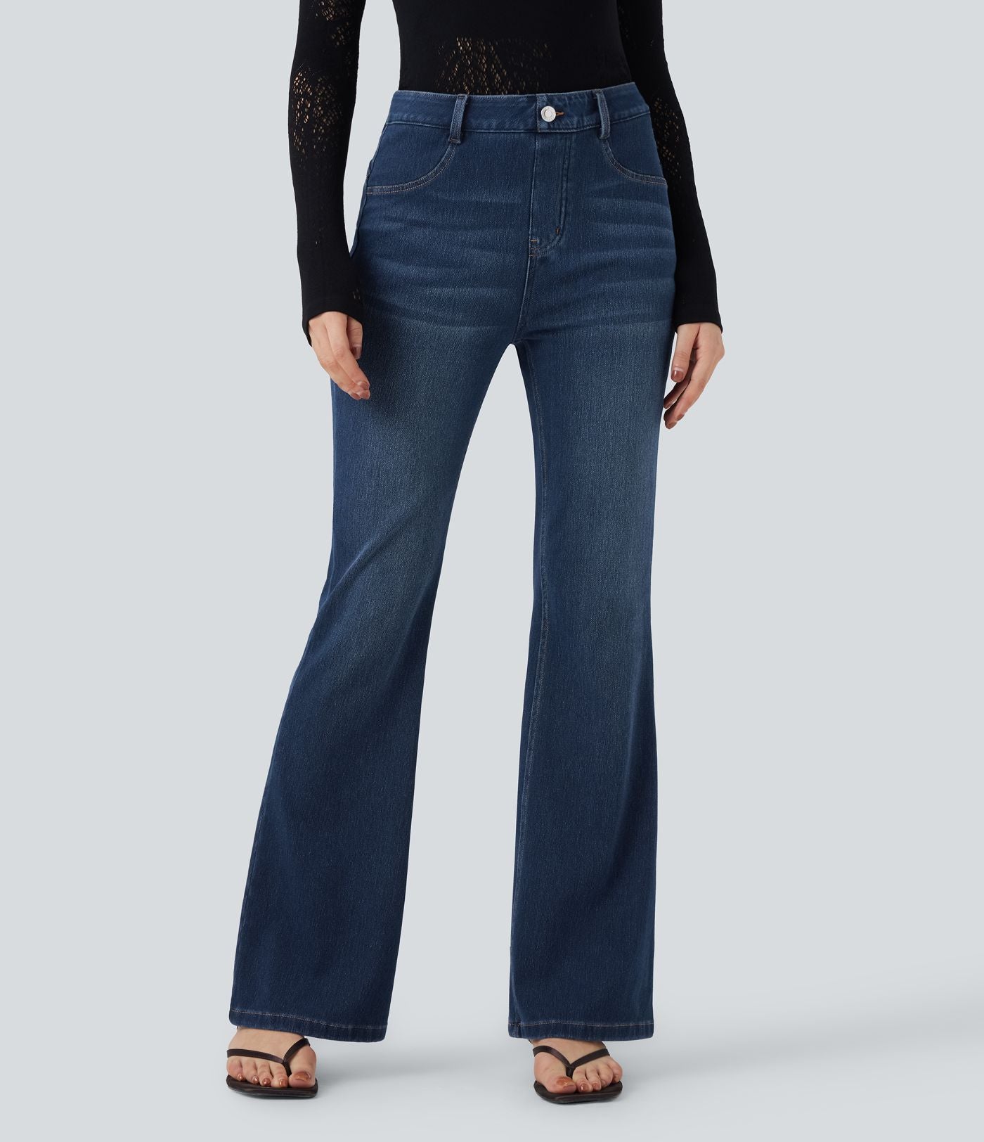 Legging denim bootcut Halara Flex™ gainant effet push-up taille haute avec poches