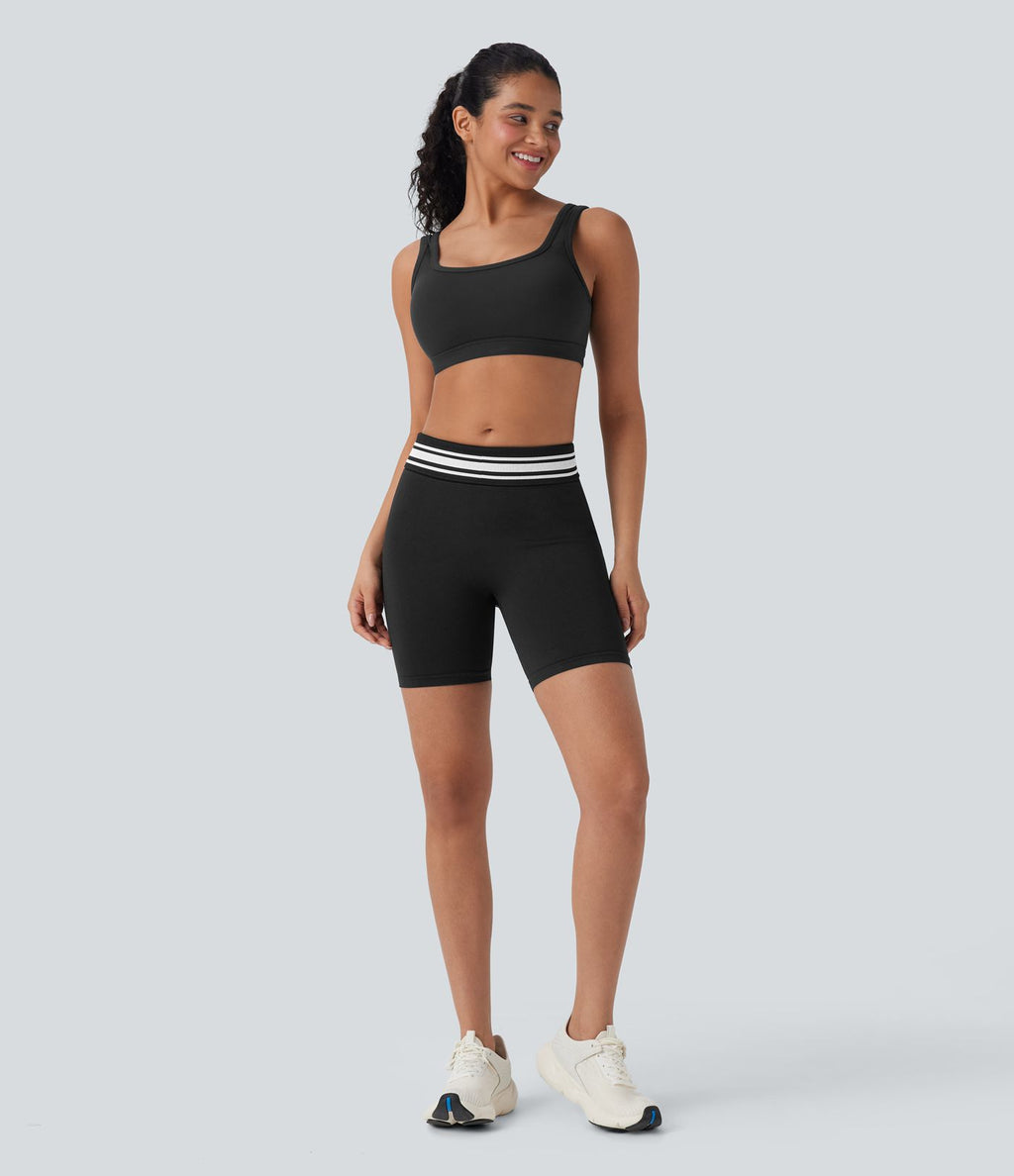 Short cycliste taille haute color block repliable sans couture OneForm Seamless Flow