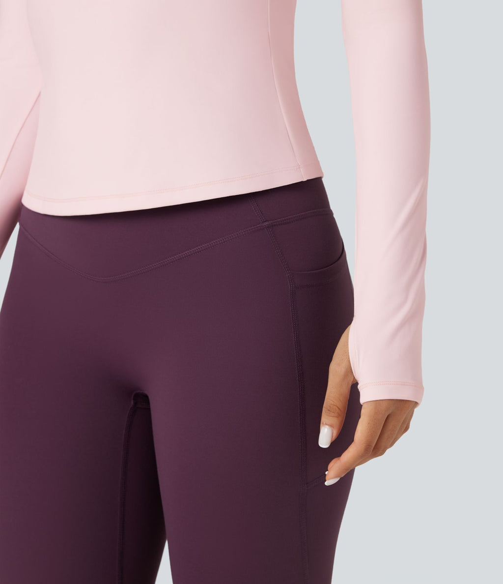 Top de sport yoga SoftlyZero™ Plush manches longues avec trous pouces