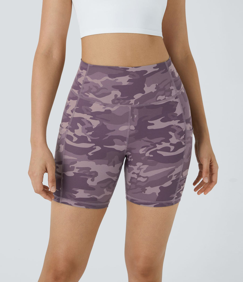Short Course Biker Yoga Taille Haute avec Poches Latérales