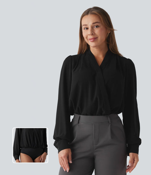 Body manches longues croisé pour le travail
