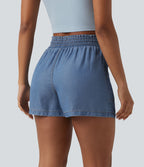 Jean large casual taille mi-haute en lyocell avec poches