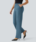 Pantalon de travail Halara Flex™ droit, taille mi-haute, avec poches