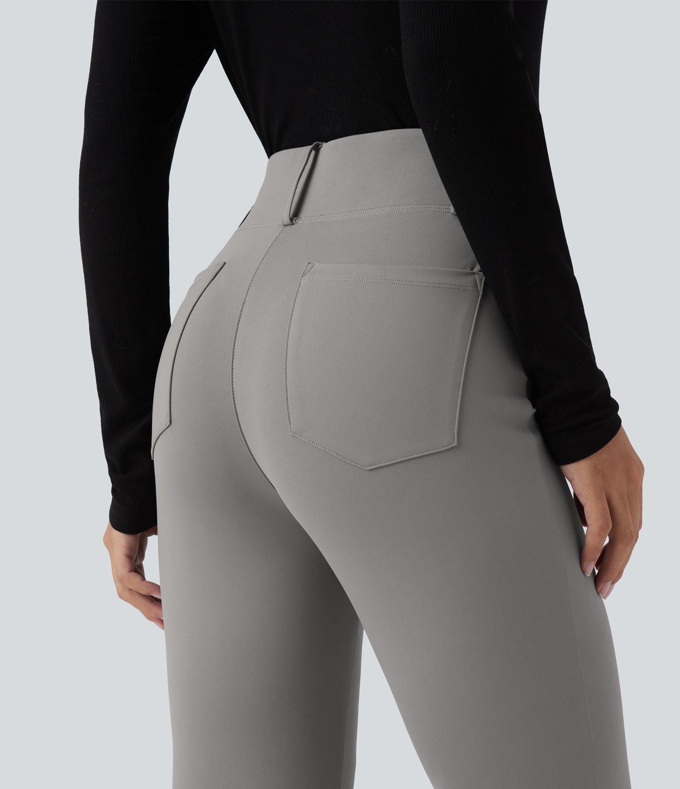 Pantalon tailleur évasé taille haute avec poches Halara Flex™