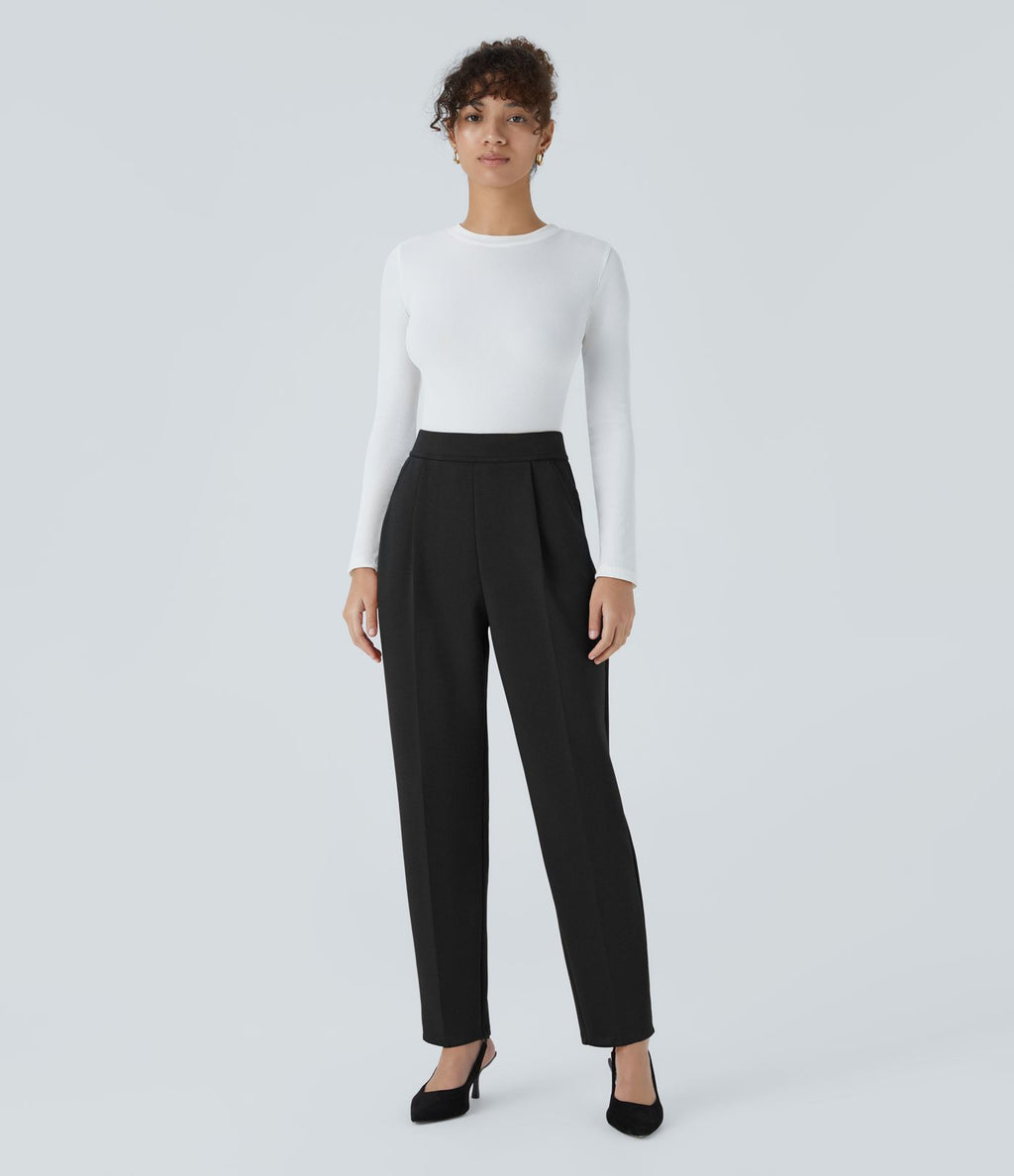 Pantalon de travail Halara Flex™ fuselé, taille haute, avec poches