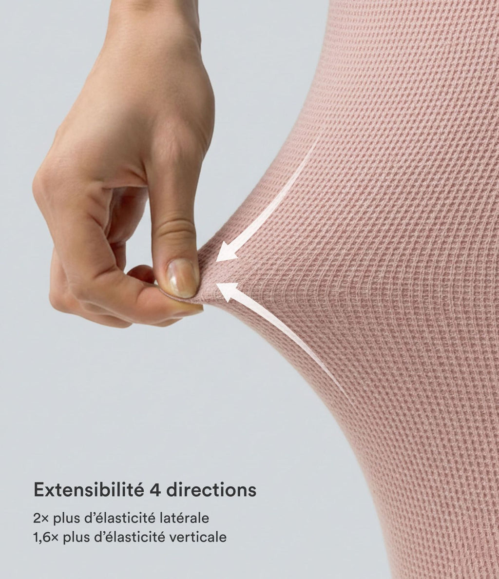 Halara Flex™ Pantalon Tailleur en tissu gaufré à taille haute, jambes larges, plis et poches latérales