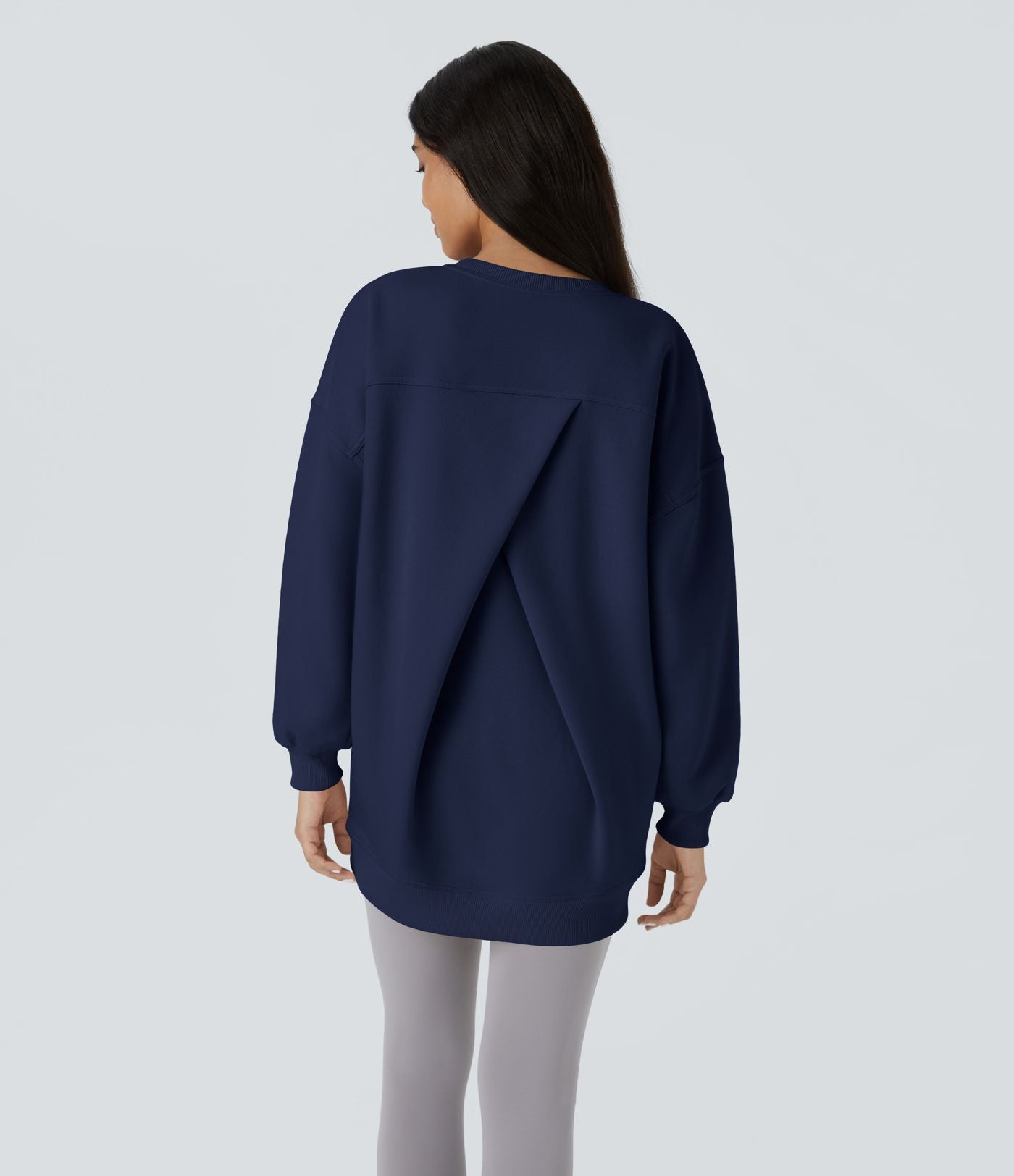 Sweat-shirt décontracté en polaire, col rond, manches longues, poches latérales, coupe oversize