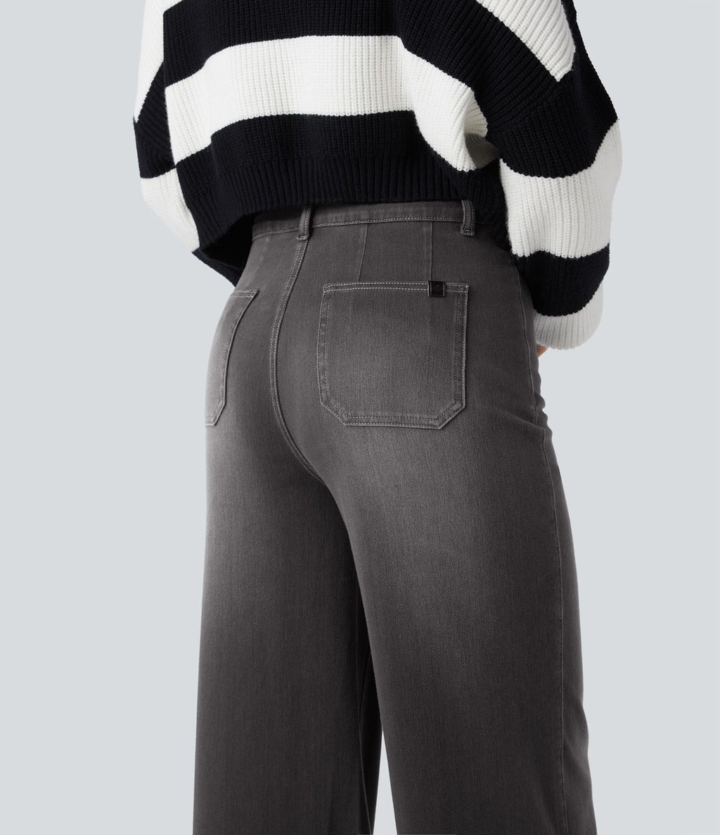 Halara Flex™ Jean large décontracté taille haute gainant avec poches