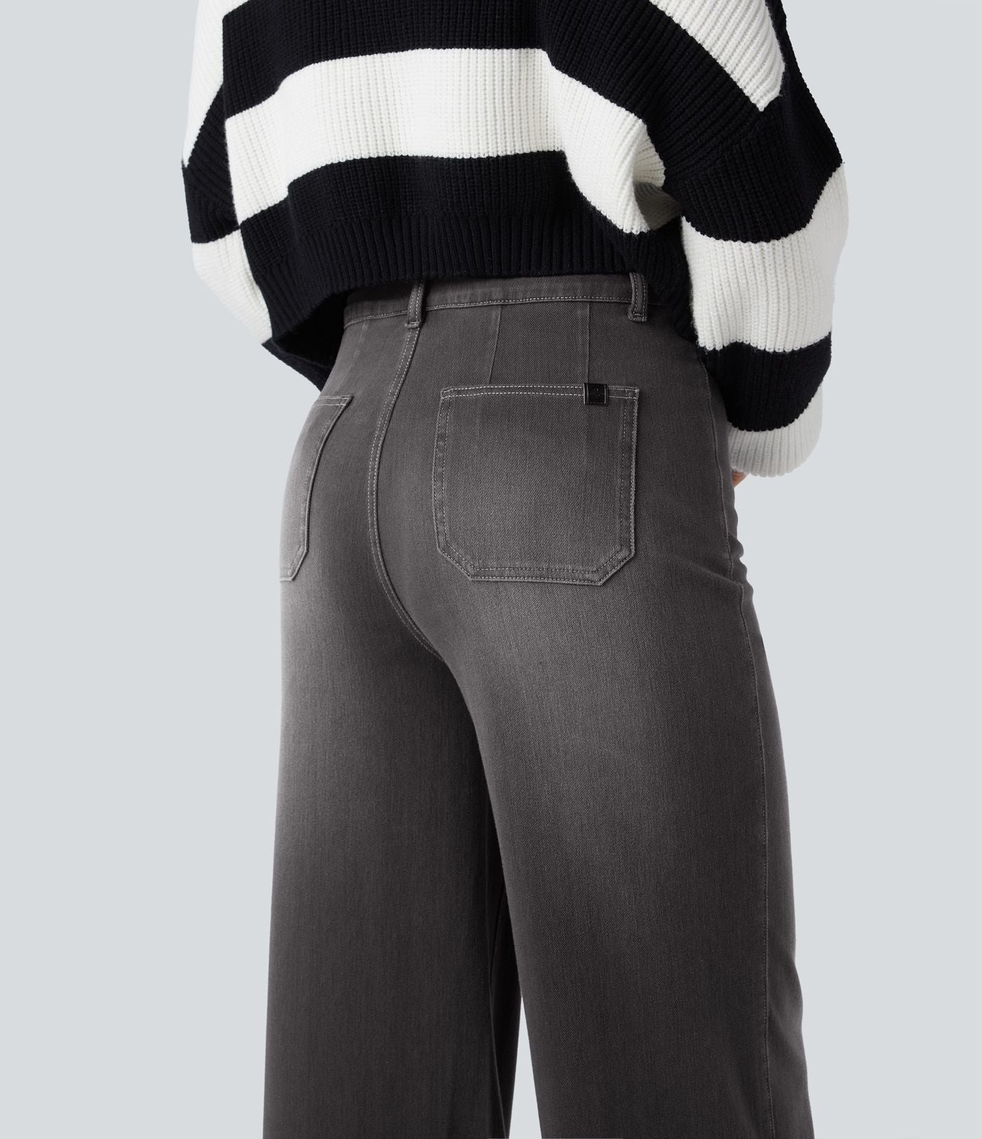 Halara Flex™ Jean large décontracté taille haute gainant avec poches