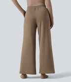 Pantalon thermique coupe droite taille haute avec cordon de serrage et poches