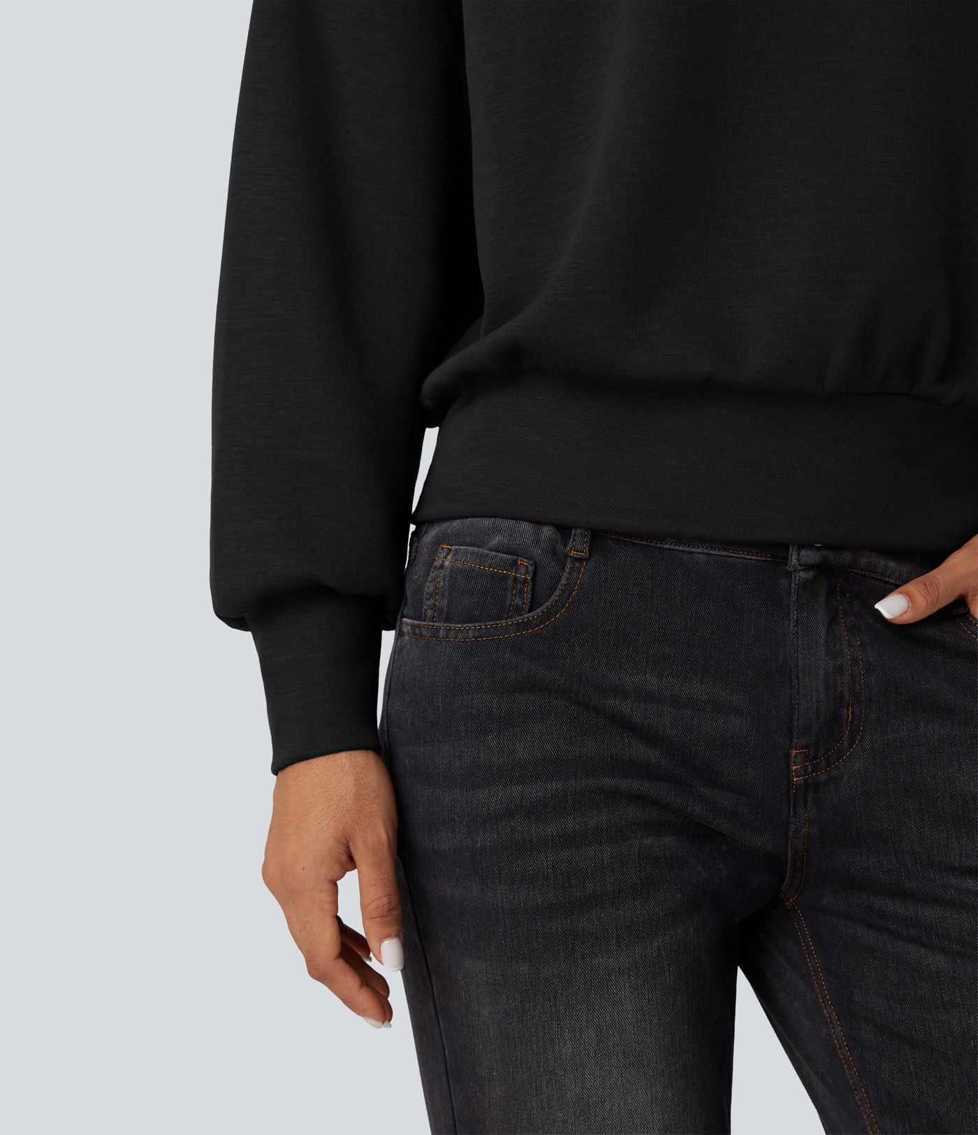 Sweat-shirt oversize SpacerTek™ col tunnel et demi-fermeture éclair