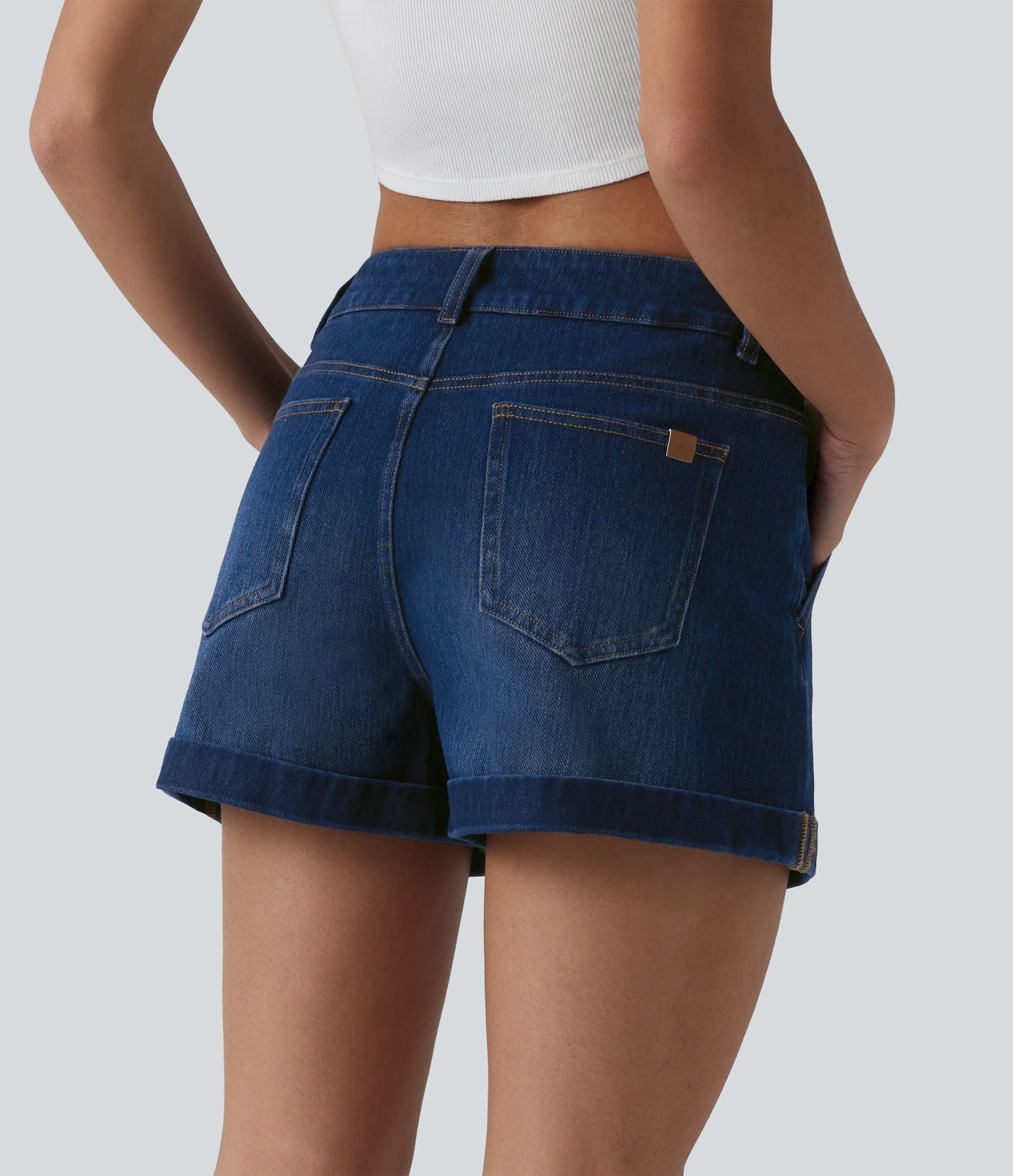 Short en jean Halara Flex™ taille basse décontracté 7,5 cm avec poches