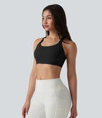Brassière de sport effet frais InstantCool séchage rapide maintien léger avec bretelles croisées et dos nu, protection solaire UPF50+