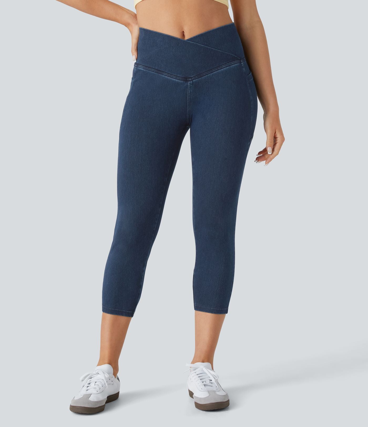Halara Flex™ Jegging Travail Capri Tricoté Extensible Lavé Poche Latérale Croisée