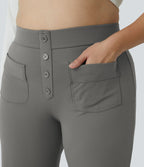 Pantalon coupe droite grande taille taille haute DayStretch avec poches