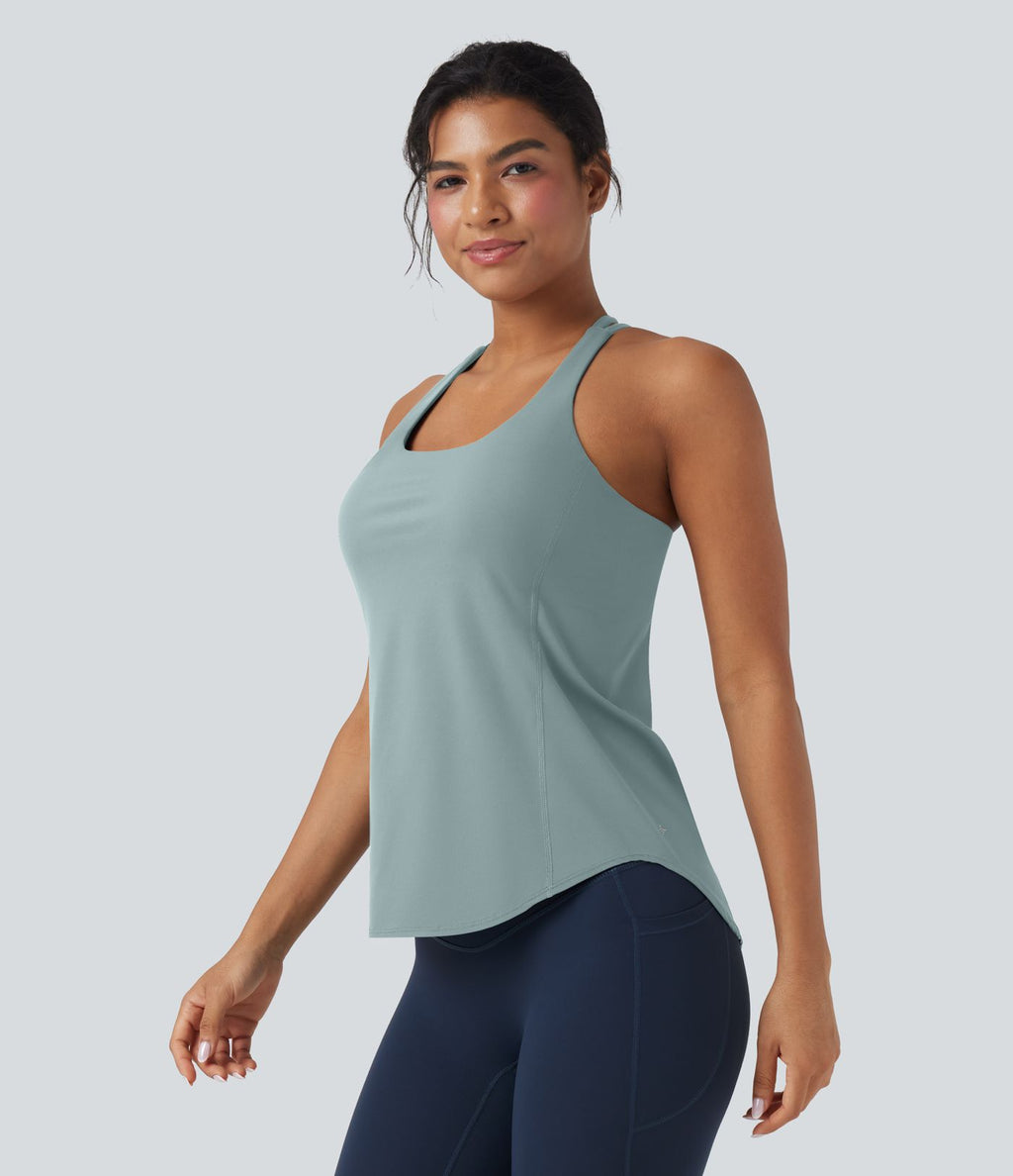 Débardeur running Halara UltraSculpt™ col rond dos croisé bonnets E-G