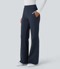 Pantalon tailleur évasé taille mi-haute Halara Flex™ DayStretch avec zip latéral et poches