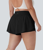 Short de course 2-en-1 Softlyzero™ QuickDry taille haute avec points réfléchissants, ourlet croisé et poches - grandes tailles
