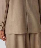 Blazer de travail anti-froissement aspect lin col cranté manches longues avec poches