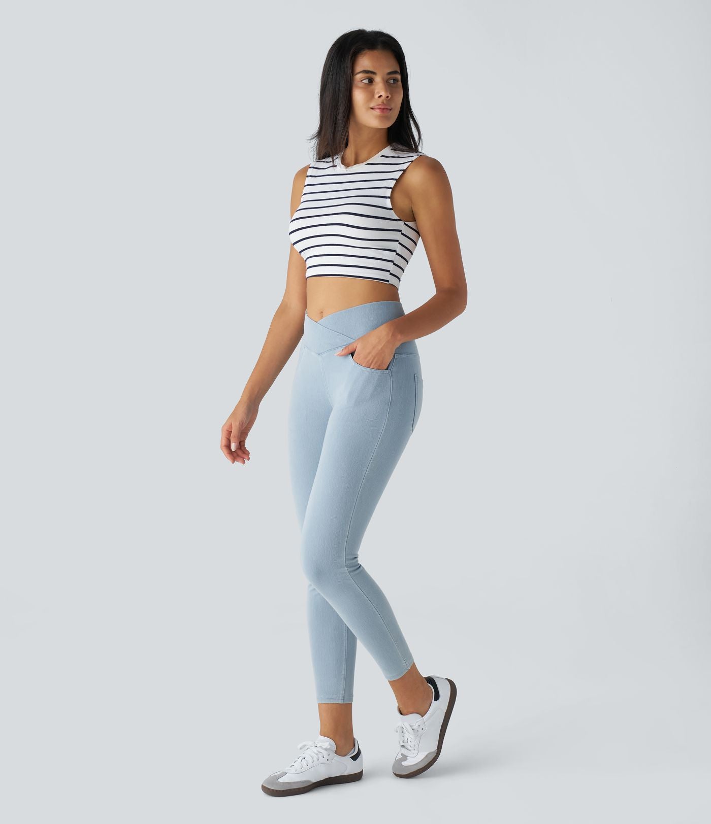 Halara Flex™ Jegging Travail Taille Haute Croisé Poches Multiples Tricot Extensible