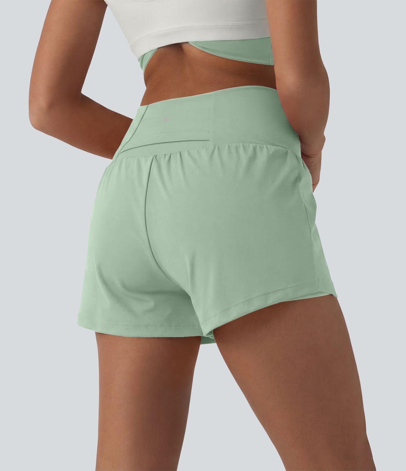 Short de yoga 2-en-1 SoftlyZero™ Airy croisé taille haute 7,5 cm effet frais InstantCool avec poches