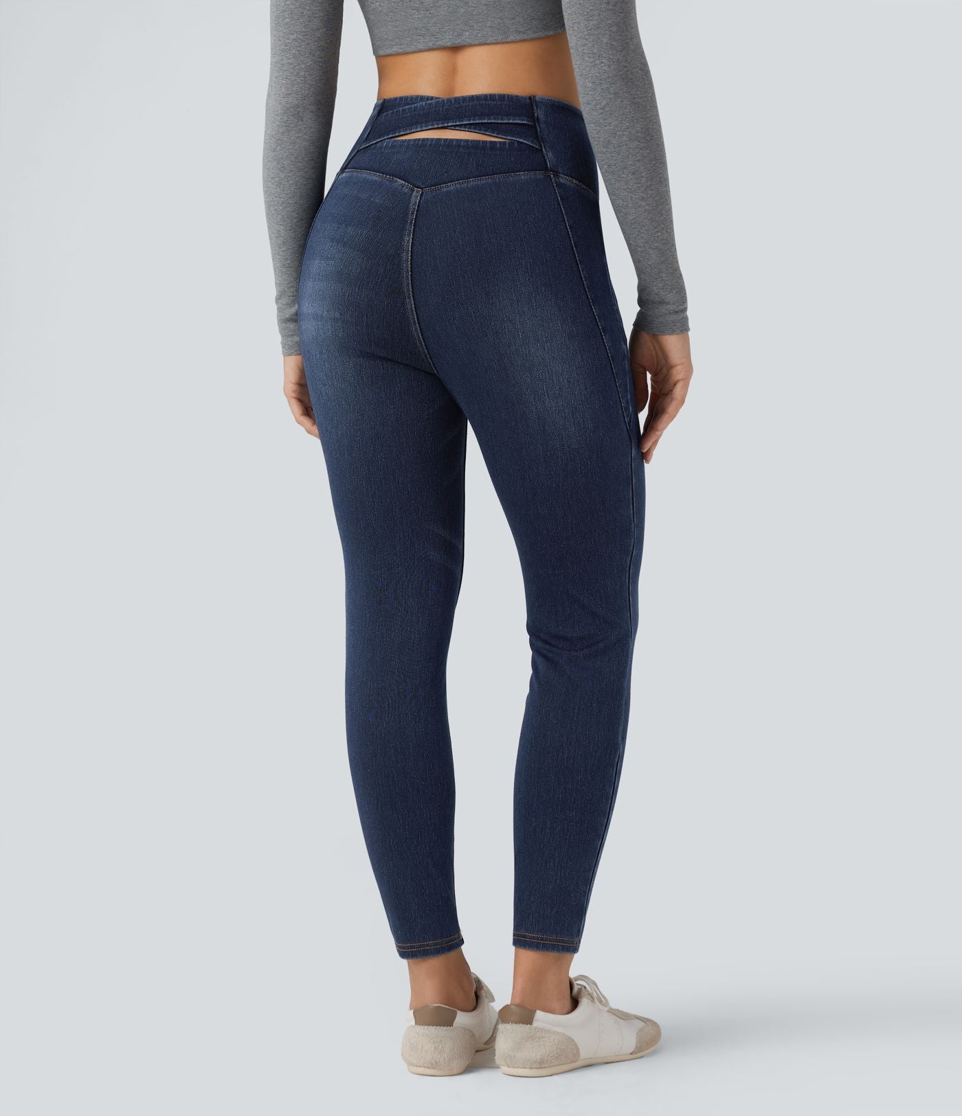 Jean skinny 7/8 Halara Flex™ taille haute dos croisé avec poches